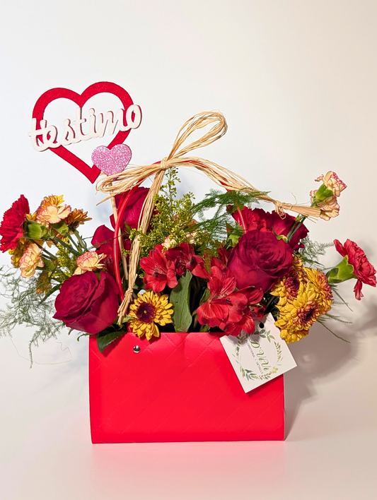 Cesta Rosas Rojas- Día de la Madre