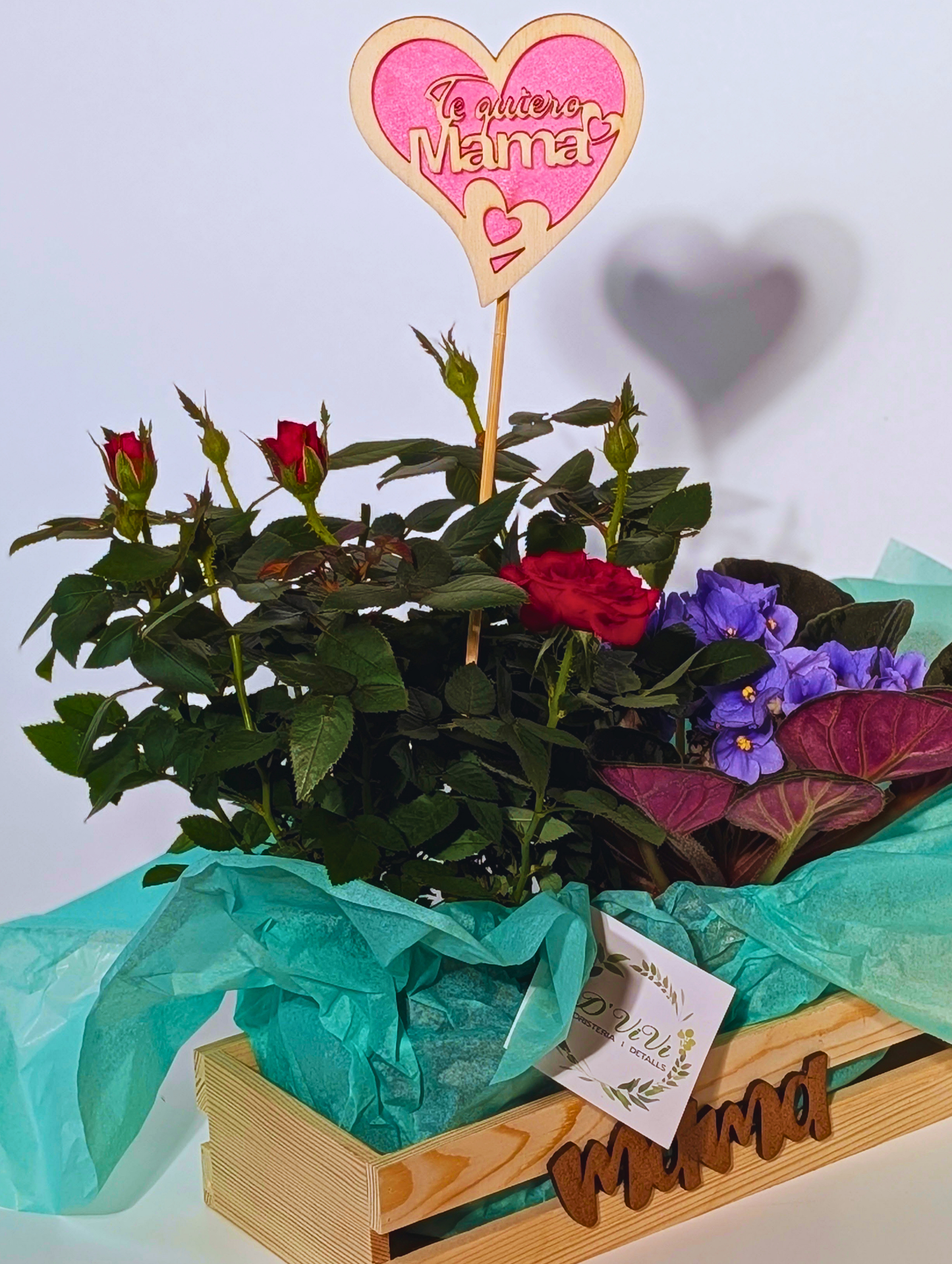 Base Madera Rosal & Violeta Africana- Día de la Madre