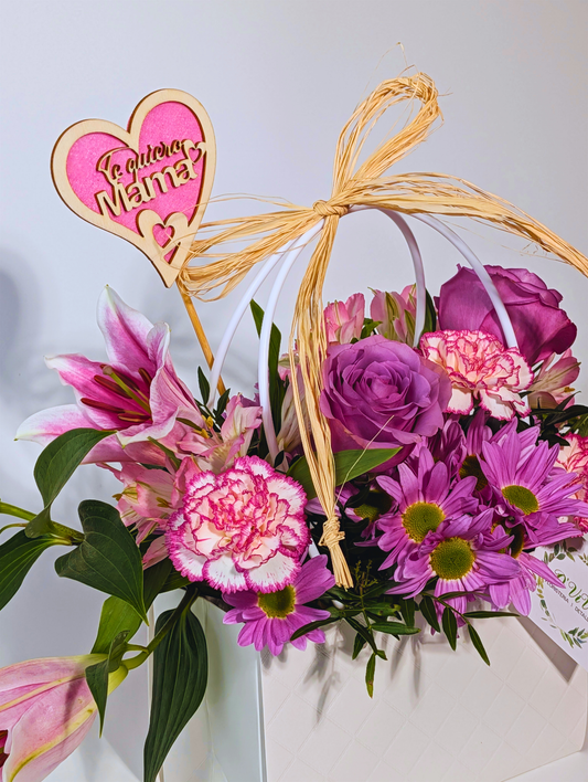 Cesta Flores Lila & Lilium- Día de la Madre