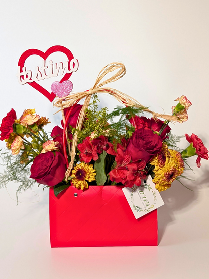 Cesta Rosas Rojas- Día de la Madre